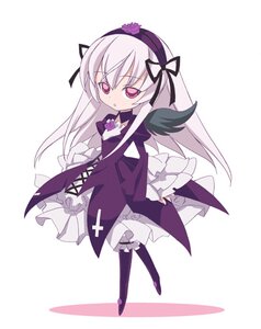 Rating: Safe Score: 0 Tags: 1girl black_wings boots chibi dress flower frills full_body hairband image long_hair long_sleeves pantyhose ribbon rose solo striped suigintou vertical_stripes wings User: admin