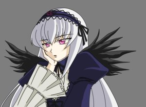 Rating: Safe Score: 3 Tags: 1girl black_wings detached_collar dress frilled_sleeves frills hairband image juliet_sleeves long_hair long_sleeves looking_at_viewer pink_eyes puffy_sleeves silver_hair simple_background solo suigintou upper_body wings User: admin