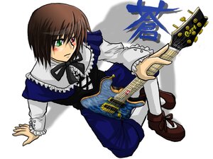 Rating: Safe Score: 0 Tags: blush dress electric_guitar frills full_body green_eyes guitar heterochromia image instrument long_sleeves playing_instrument red_eyes solo souseiseki User: admin