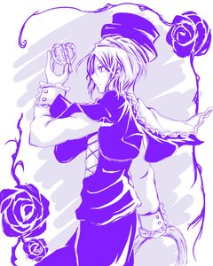 Rating: Safe Score: 0 Tags: 1girl blue_rose dress flower image long_sleeves monochrome purple_flower purple_rose purple_theme rose solo souseiseki User: admin