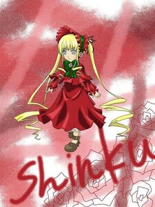 Rating: Safe Score: 0 Tags: 1girl blonde_hair blue_eyes bonnet bow bowtie dress full_body green_bow green_neckwear image long_hair long_sleeves looking_at_viewer red_dress shinku shoes sidelocks solo standing twintails User: admin