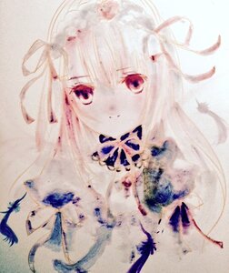 Rating: Safe Score: 0 Tags: 1girl bangs bug butterfly closed_mouth flower hair_ribbon image insect looking_at_viewer purple_eyes ribbon solo suigintou white_hair User: admin