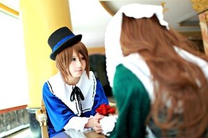 Rating: Safe Score: 0 Tags: 2girls blurry blurry_background blurry_foreground brown_hair chair depth_of_field dress figure flower hat long_sleeves motion_blur multiple_cosplay multiple_girls photo sailor_collar solo_focus souseiseki table tagme top_hat User: admin
