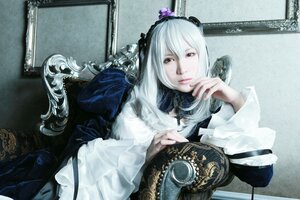 Rating: Safe Score: 0 Tags: 1girl dress frills gothic_lolita hairband indoors lolita_fashion long_hair long_sleeves looking_at_viewer solo suigintou upper_body white_hair User: admin