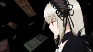 Rating: Safe Score: 0 Tags: 1girl black_ribbon black_wings closed_mouth dress flower frills hairband image long_hair long_sleeves profile puffy_sleeves red_eyes ribbon silver_hair simple_background solo suigintou wings User: admin