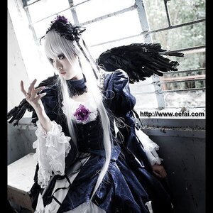 Rating: Safe Score: 0 Tags: 1girl dress flower gothic_lolita letterboxed long_sleeves rose solo suigintou wings User: admin