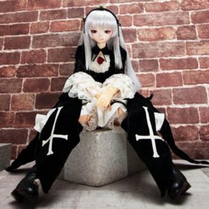 Rating: Safe Score: 0 Tags: 1girl black_dress brick_wall doll dress frills hairband long_hair long_sleeves silver_hair sitting solo suigintou tile_floor tiles wall User: admin