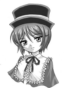 Rating: Safe Score: 0 Tags: 1girl blush closed_mouth eyebrows_visible_through_hair frills greyscale hat image looking_at_viewer monochrome ribbon short_hair simple_background smile solo souseiseki striped white_background User: admin