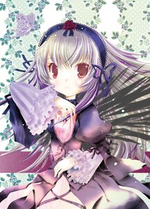 Rating: Safe Score: 0 Tags: 1girl black_wings blush detached_collar dress flower frilled_sleeves frills hairband image lolita_fashion long_hair long_sleeves looking_at_viewer puffy_sleeves red_eyes silver_hair solo suigintou wings User: admin