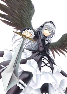 Rating: Safe Score: 0 Tags: 1girl bangs black_legwear black_wings dress flower frills hairband holding holding_weapon image lolita_hairband long_hair long_sleeves looking_at_viewer outstretched_arm pantyhose ribbon rose rozen_maiden sabamu silver_hair simple_background solo suigintou very_long_hair weapon white_background wings User: admin