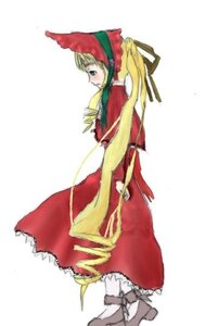 Rating: Safe Score: 0 Tags: 1girl blonde_hair bonnet boots dress drill_hair full_body image long_hair long_sleeves red_dress shinku simple_background solo standing twintails white_background User: admin