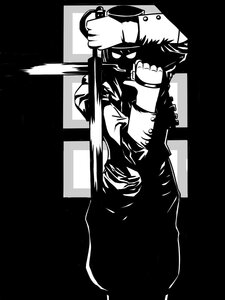Rating: Safe Score: 0 Tags: 1boy greyscale image monochrome solo souseiseki sword transparent_background weapon User: admin