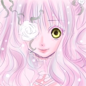 Rating: Safe Score: 0 Tags: 1girl flower hair_flower hair_ornament image kirakishou long_hair looking_at_viewer pink_hair rose smile solo white_flower white_rose yellow_eyes User: admin