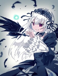 Rating: Safe Score: 0 Tags: 1girl bird black_feathers black_ribbon black_wings dress feathered_wings feathers flower frills hairband image lolita_hairband long_hair long_sleeves looking_at_viewer lush pink_eyes ribbon rose silver_hair smile solo suigintou white_feathers wings User: admin