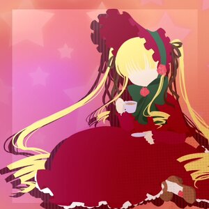 Rating: Safe Score: 0 Tags: 1girl blonde_hair bonnet dress drill_hair flower frills image long_hair long_sleeves red_dress rose shinku solo star_(symbol) twin_drills very_long_hair User: admin