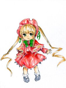 Rating: Safe Score: 0 Tags: 1girl blonde_hair bonnet bow bowtie capelet dress drill_hair full_body green_bow green_eyes hat image long_hair long_sleeves looking_at_viewer red_dress shinku shoes simple_background solo standing twin_drills twintails very_long_hair white_background User: admin