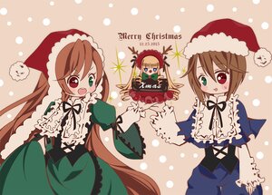 Rating: Safe Score: 0 Tags: 3girls :d brown_hair cake christmas dress food gift green_dress green_eyes hat heterochromia image long_hair long_sleeves merry_christmas multiple multiple_girls open_mouth red_eyes santa_hat short_hair siblings sisters souseiseki suiseiseki tagme tongue tongue_out twins very_long_hair User: admin