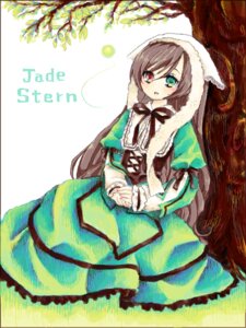 Rating: Safe Score: 0 Tags: 1girl brown_hair dress frills green_dress green_eyes heterochromia image lolita_fashion long_hair long_sleeves looking_at_viewer red_eyes ribbon solo suiseiseki tree very_long_hair User: admin