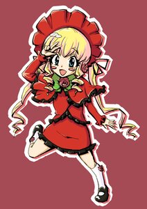 Rating: Safe Score: 0 Tags: 1girl :d blonde_hair blue_eyes blush_stickers bonnet bow capelet dress drill_hair flower full_body image kneehighs long_hair long_sleeves looking_at_viewer open_mouth outline red_background red_capelet red_dress rose shinku shoes smile solo twin_drills twintails User: admin