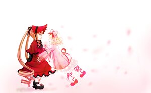 Rating: Safe Score: 0 Tags: 2girls blonde_hair bow dress hina_ichigo hinaichigo image long_hair multiple_girls pair ribbon shinku short_hair twintails very_long_hair User: admin