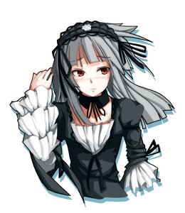 Rating: Safe Score: 0 Tags: 1girl bad_id bad_pixiv_id bangs black_ribbon blush dress flimflam frilled_sleeves frills frown hairband image long_hair long_sleeves looking_at_viewer painttool_sai_(medium) red_eyes rozen_maiden silver_hair simple_background solo suigintou upper_body white_background User: admin