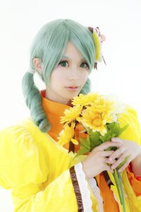 Rating: Safe Score: 0 Tags: 1girl drill_hair flower green_eyes green_hair hair_flower hair_ornament japanese_clothes kanaria kimono lips solo sunflower upper_body User: admin