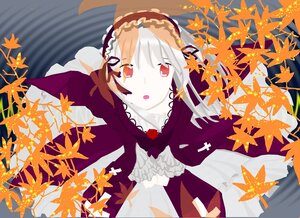 Rating: Safe Score: 0 Tags: 1girl anger_vein autumn autumn_leaves dress falling_leaves frills hairband holding_leaf image leaf leaf_hair_ornament leaf_print lolita_hairband long_hair long_sleeves looking_at_viewer maple_leaf open_mouth red_eyes silver_hair solo suigintou User: admin