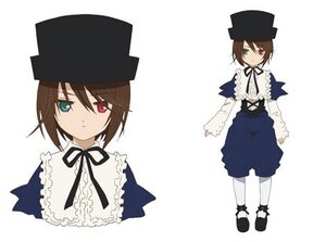 Rating: Safe Score: 0 Tags: 1girl black_ribbon blue_dress blush brown_hair dress frills green_eyes hat heterochromia image long_sleeves looking_at_viewer multiple_views red_eyes ribbon short_hair simple_background solo souseiseki standing suiseiseki white_background User: admin