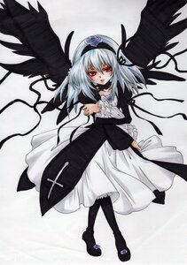 Rating: Safe Score: 0 Tags: 1girl black_wings dress feathers flower frills full_body hairband image long_hair long_sleeves looking_at_viewer red_eyes ribbon solo suigintou wings User: admin