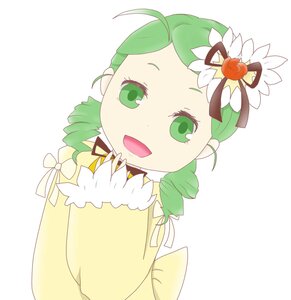 Rating: Safe Score: 0 Tags: 1girl :d ahoge drill_hair flower green_eyes green_hair hair_ornament image kanaria looking_at_viewer open_mouth smile solo striped striped_background upper_body vertical_stripes white_background yellow_dress User: admin