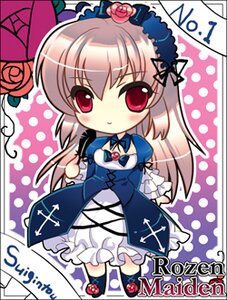 Rating: Safe Score: 0 Tags: 1girl blush chibi dress flower frills image long_hair polka_dot polka_dot_background red_eyes red_flower red_rose rose solo suigintou User: admin