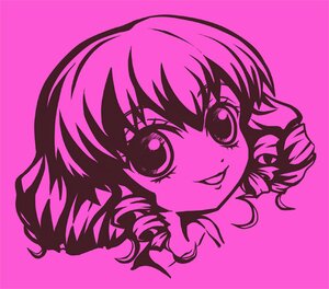 Rating: Safe Score: 0 Tags: 1girl :d bangs drill_hair eyebrows_visible_through_hair hinaichigo image looking_at_viewer monochrome open_mouth pink_background pink_theme portrait purple_theme ringlets simple_background smile solo User: admin