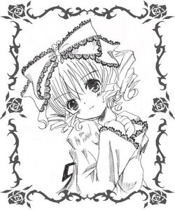 Rating: Safe Score: 0 Tags: 1girl blush bow drill_hair flower greyscale hina_ichigo hinaichigo image long_sleeves looking_at_viewer monochrome rose smile solo twin_drills upper_body User: admin