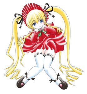 Rating: Safe Score: 0 Tags: 1girl blonde_hair blue_eyes blush bow bowtie dress drill_hair full_body image long_hair long_sleeves looking_at_viewer red_dress ribbon shinku shoes sitting solo thighhighs tongue twin_drills twintails very_long_hair white_legwear User: admin