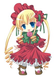 Rating: Safe Score: 0 Tags: 1girl :d blonde_hair blue_eyes bonnet bow bowtie capelet dress drill_hair flower full_body green_bow image long_hair long_sleeves looking_at_viewer open_mouth pink_flower pink_rose red_dress ringlets rose shinku simple_background solo standing twin_drills twintails white_background User: admin