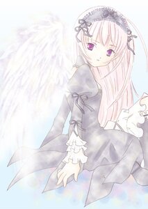 Rating: Safe Score: 0 Tags: 1girl bangs black_dress black_ribbon closed_mouth dress frills hairband image juliet_sleeves lolita_hairband long_hair long_sleeves looking_at_viewer puffy_sleeves ribbon sitting solo suigintou very_long_hair wings User: admin