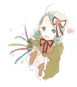 Rating: Safe Score: 0 Tags: 1girl :d ahoge bug butterfly flower green_eyes green_hair heart image insect kanaria long_sleeves open_mouth ribbon rose simple_background smile solo striped upper_body white_background User: admin