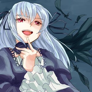 Rating: Safe Score: 0 Tags: 1girl black_ribbon dress frills hair_ribbon image long_hair long_sleeves looking_at_viewer open_mouth red_eyes ribbon silver_hair smile solo suigintou upper_body User: admin