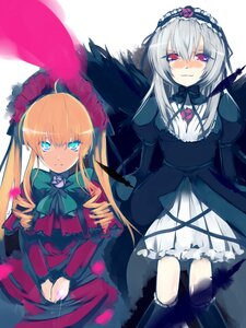 Rating: Safe Score: 0 Tags: 2girls ahoge blaze_(artist) blonde_hair blue_eyes blush bonnet bow commentary_request dress drill_hair feathers frills hairband image kneehighs lolita_fashion lolita_hairband long_hair long_sleeves looking_at_viewer multiple_girls pair pink_eyes red_eyes rozen_maiden shinku silver_hair sitting socks suigintou twintails wings User: admin