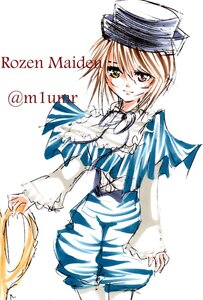 Rating: Safe Score: 0 Tags: 1girl blonde_hair blue_dress capelet dress frills hat heterochromia image long_sleeves looking_at_viewer short_hair simple_background smile solo souseiseki top_hat white_background User: admin