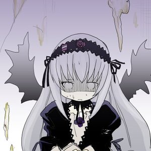 Rating: Safe Score: 0 Tags: 1girl black_wings dress feathers flower hairband image long_hair long_sleeves ribbon rose shaded_face solo suigintou upper_body wings User: admin