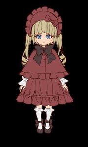 Rating: Safe Score: 0 Tags: 1girl blonde_hair blue_eyes bonnet bow bowtie capelet dress full_body image long_hair long_sleeves looking_at_viewer red_dress shinku shoes smile solo standing transparent_background white_legwear User: admin