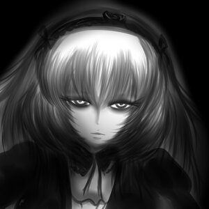 Rating: Safe Score: 0 Tags: 1girl choker closed_mouth greyscale hairband image looking_at_viewer monochrome portrait short_hair simple_background solo suigintou User: admin