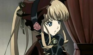 Rating: Safe Score: 0 Tags: 1girl bangs blonde_hair blue_eyes bonnet bow curtains flower hat image long_hair long_sleeves pink_rose rose shinku sidelocks solo User: admin