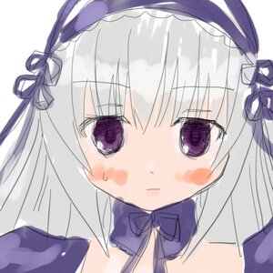 Rating: Safe Score: 0 Tags: 1girl bangs bare_shoulders black_ribbon blush closed_mouth eyebrows_visible_through_hair flower hair_between_eyes hair_flower hairband image long_hair looking_at_viewer purple_eyes ribbon silver_hair simple_background solo suigintou white_background white_flower User: admin