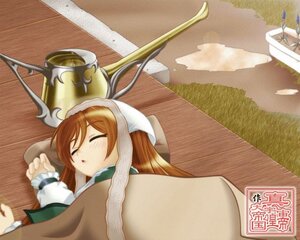 Rating: Safe Score: 0 Tags: 1girl brown_hair closed_eyes image long_hair lying polearm sleeping solo suiseiseki weapon User: admin
