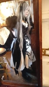 Rating: Safe Score: 0 Tags: 1girl dress frills gothic_lolita indoors long_hair long_sleeves silver_hair solo standing suigintou very_long_hair window User: admin