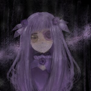 Rating: Safe Score: 0 Tags: 1girl bangs barasuishou black_background closed_mouth dark dress flower hair_flower hair_ornament image long_hair looking_at_viewer purple_hair purple_theme smile solo User: admin