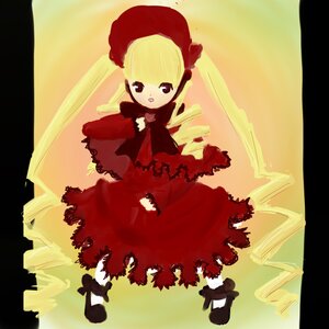 Rating: Safe Score: 0 Tags: 1girl blonde_hair bonnet bow dress full_body image letterboxed long_hair long_sleeves looking_at_viewer red_dress shinku solo standing twintails User: admin