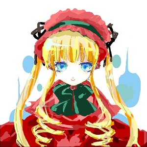 Rating: Safe Score: 0 Tags: 1girl bangs blonde_hair blue_eyes bonnet bow bowtie dress image long_hair long_sleeves looking_at_viewer shinku solo User: admin